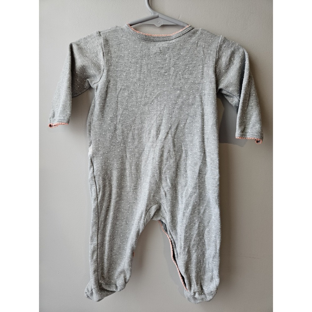Carter's Baby Girl Size 6 Months 100% Cotton Gray & White Kitten‎ Pajamas - Picture 2 of 8